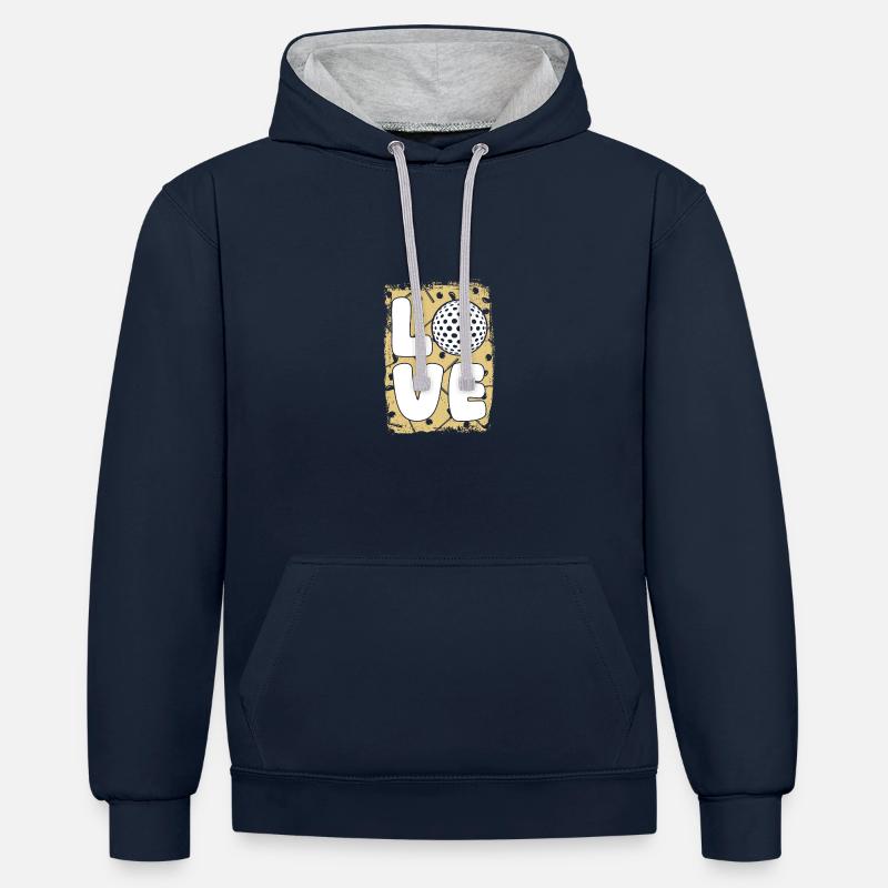 Golfspieler Golf - Kontrast-Hoodie - Navy/Grau meliert