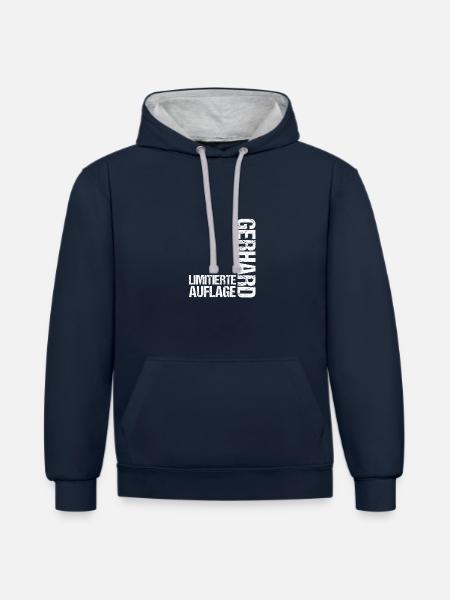 Gerhard - Contrast hoodie - navy/heather grey