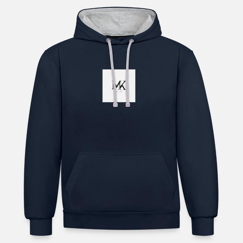 Schlicht und einfach - Kontrast-Hoodie - Navy/Grau meliert