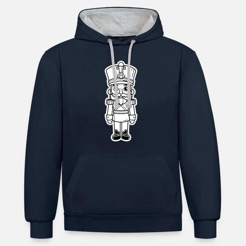 Symbole de Noël Casse-Noisette - Sweat à capuche contrasté - bleu marine/gris chiné