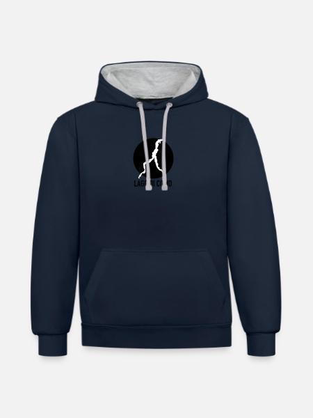 LAGO DI COMO - Lake Como - Contrast hoodie - navy/heather grey