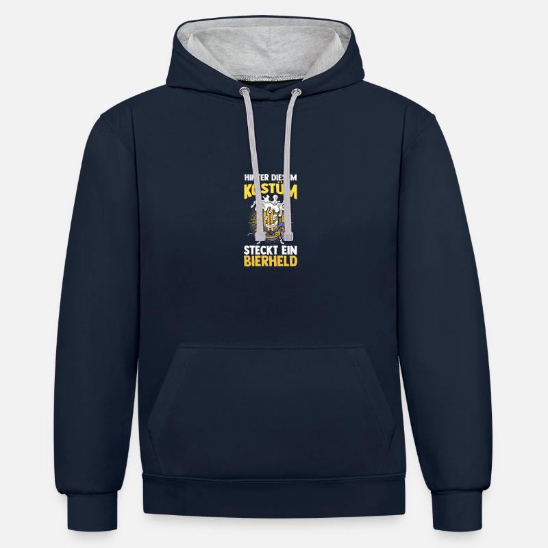 Costume de carnaval Carnaval - Sweat à capuche contrasté - bleu marine/gris chiné