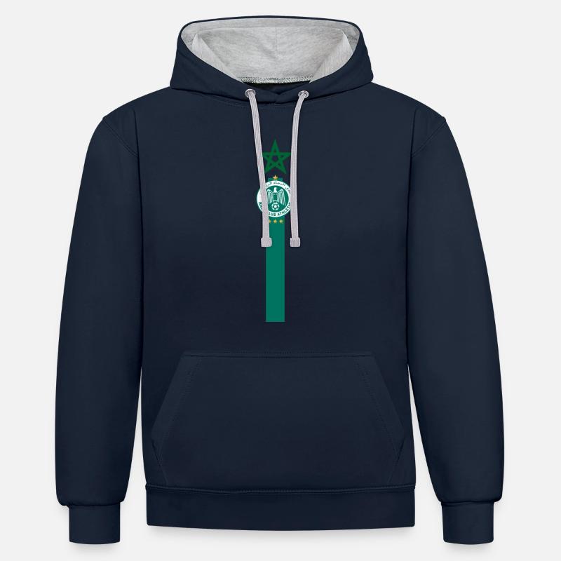 Raja Morocco - Sweat à capuche contrasté - bleu marine/gris chiné