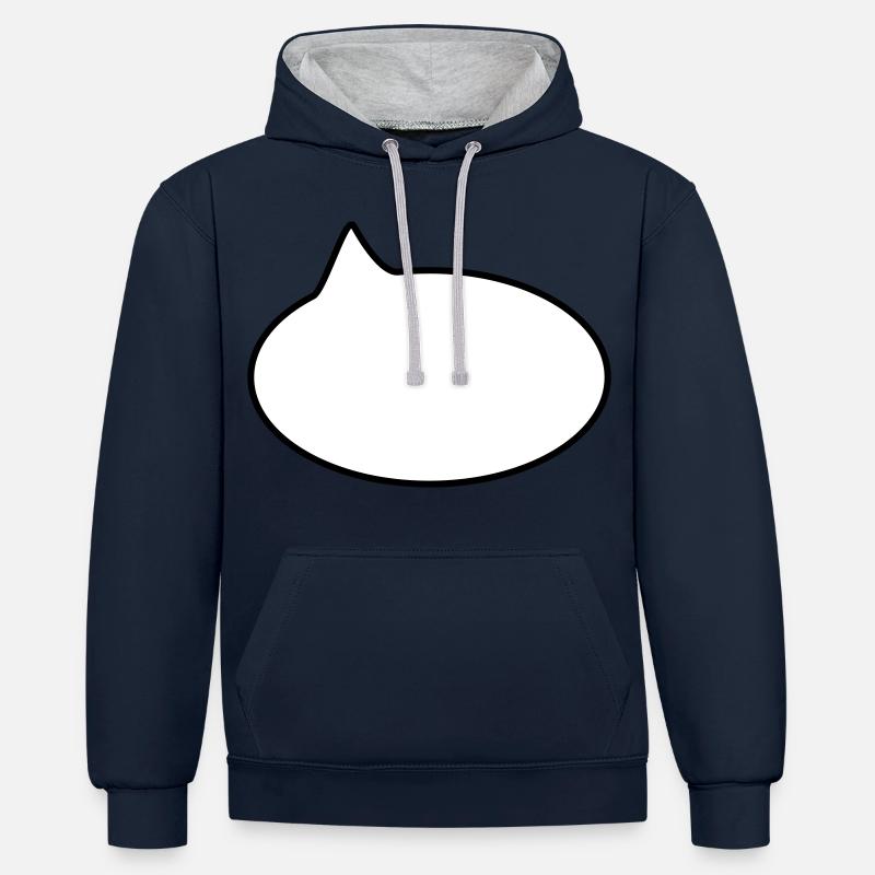 Ballon / / dessin animé / / dire / / déclaration - Sweat à capuche contrasté - bleu marine/gris chiné