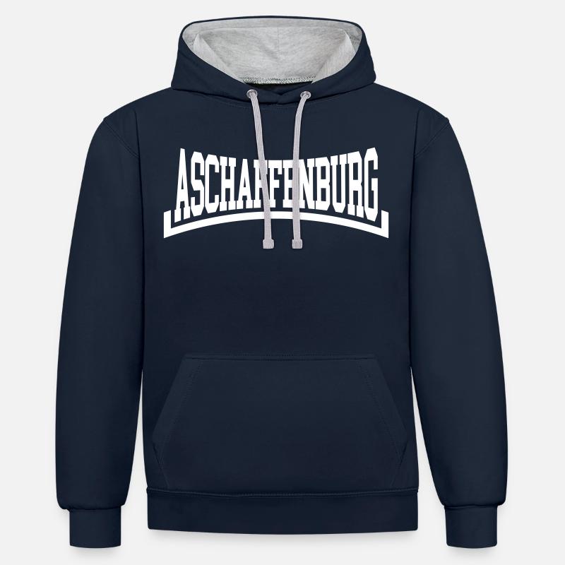 Aschaffenburg - Sweat à capuche contrasté - bleu marine/gris chiné