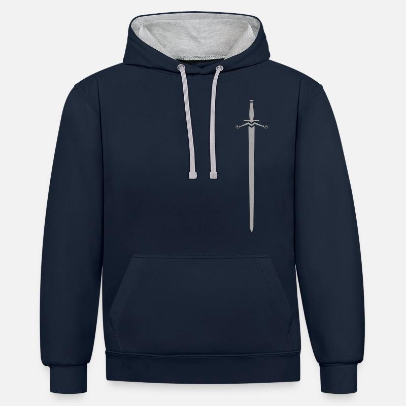 Claymore Chaos - Sweat à capuche contrasté - bleu marine/gris chiné