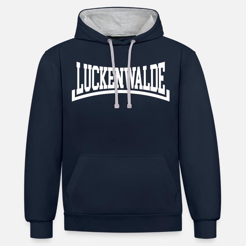 Luckenwalde - Sweat à capuche contrasté - bleu marine/gris chiné