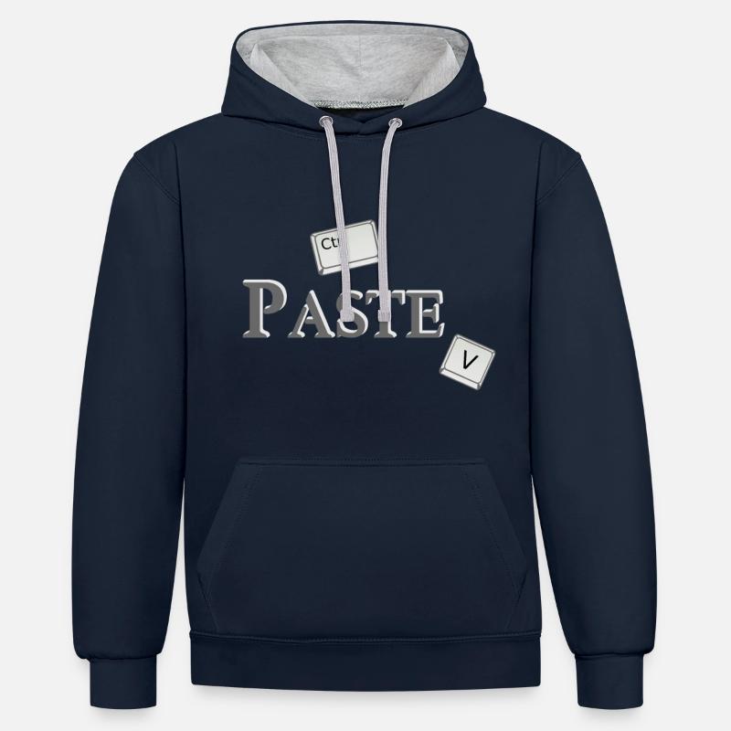 Copy Paste (part2) Partnerlook Friends Geschenk - Kontrast-Hoodie - Navy/Grau meliert
