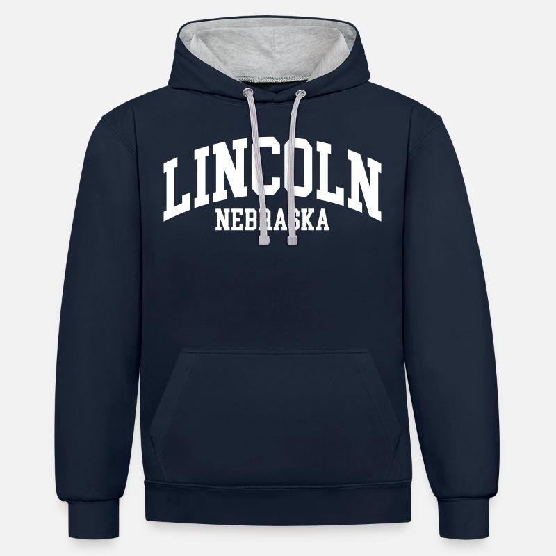 Lincoln - Sweat à capuche contrasté - bleu marine/gris chiné