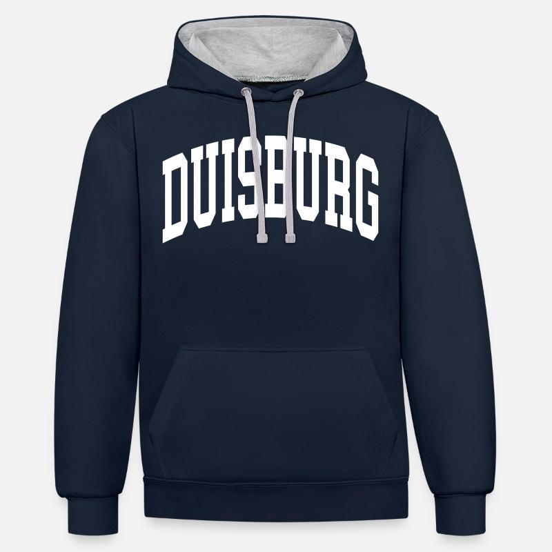Duisbourg - Sweat à capuche contrasté - bleu marine/gris chiné
