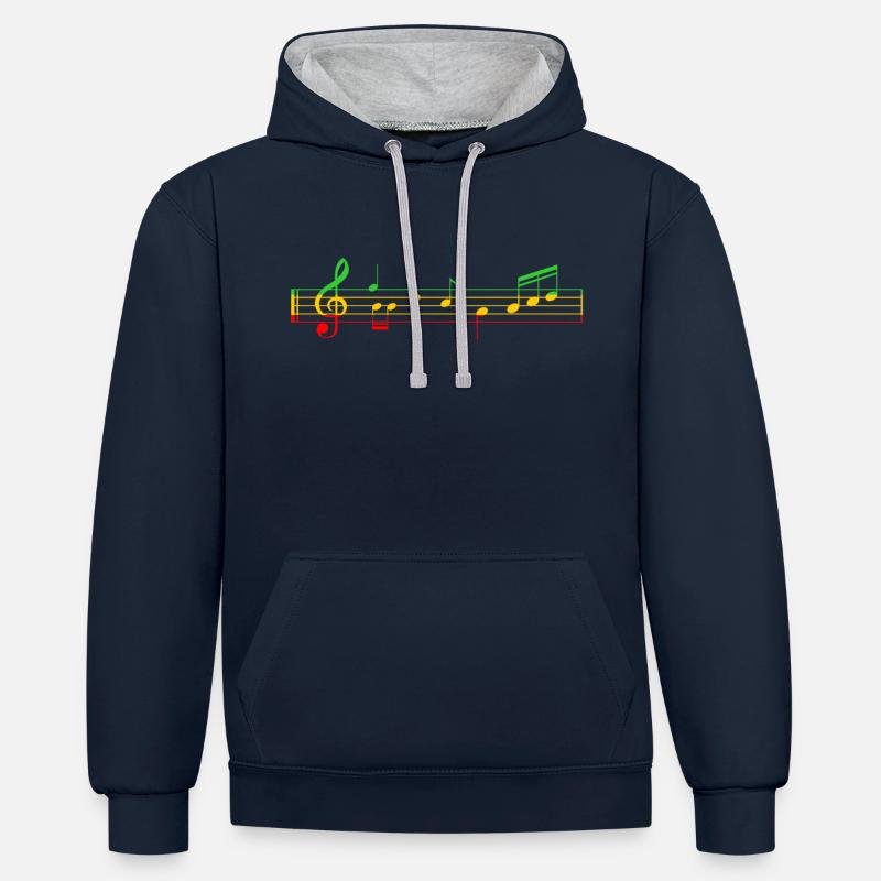 reggae - Sweat à capuche contrasté - bleu marine/gris chiné