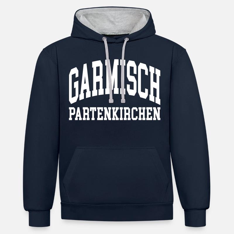 Garmisch-Partenkirchen - Sweat à capuche contrasté - bleu marine/gris chiné