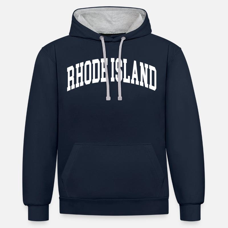 Rhode Island - Sweat à capuche contrasté - bleu marine/gris chiné