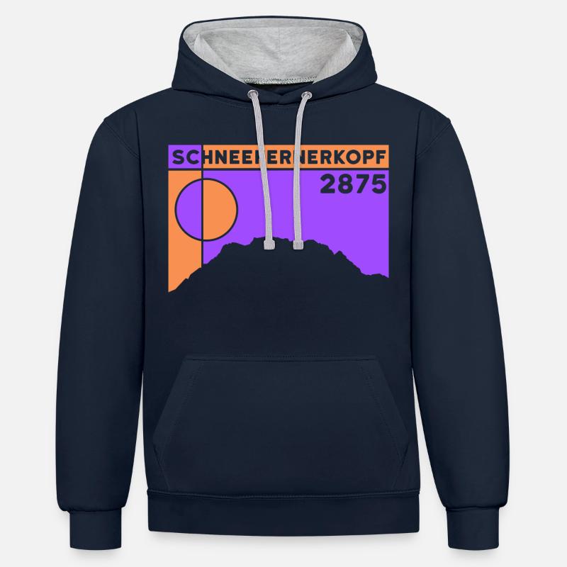 Schneefernerkopf Souvenir Keepsake Gift - Contrast hoodie - navy/heather grey