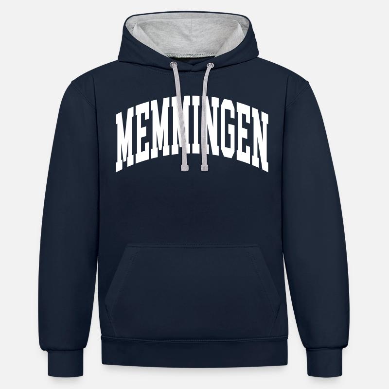 Memmingen - Sweat à capuche contrasté - bleu marine/gris chiné