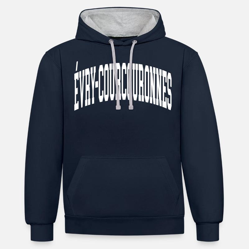 Évry-Courcouronnes - Sweat à capuche contrasté - bleu marine/gris chiné