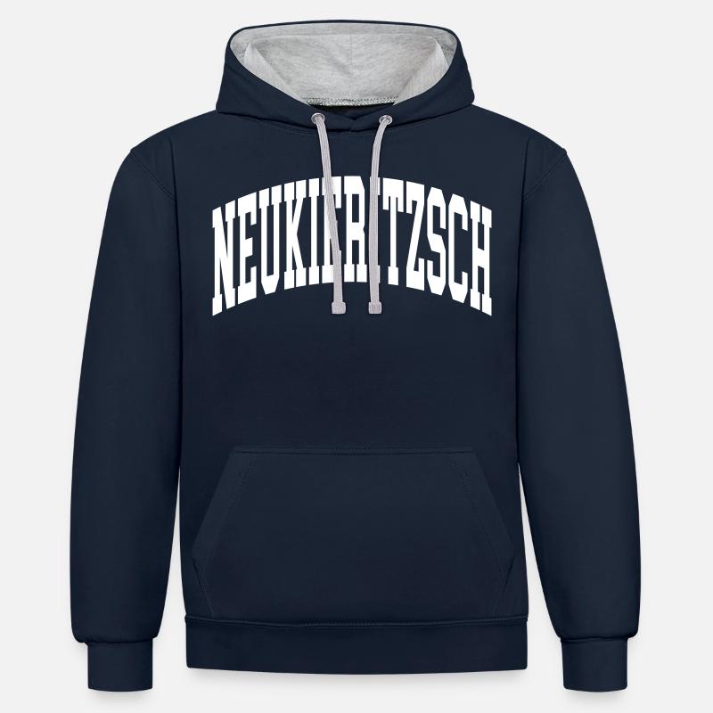 Neukieritzsch - Sweat à capuche contrasté - bleu marine/gris chiné