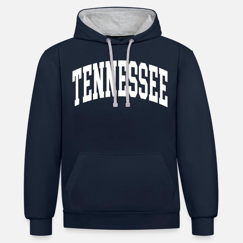 Tennessee - Sweat à capuche contrasté - bleu marine/gris chiné