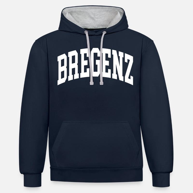 Bregenz - Sweat à capuche contrasté - bleu marine/gris chiné