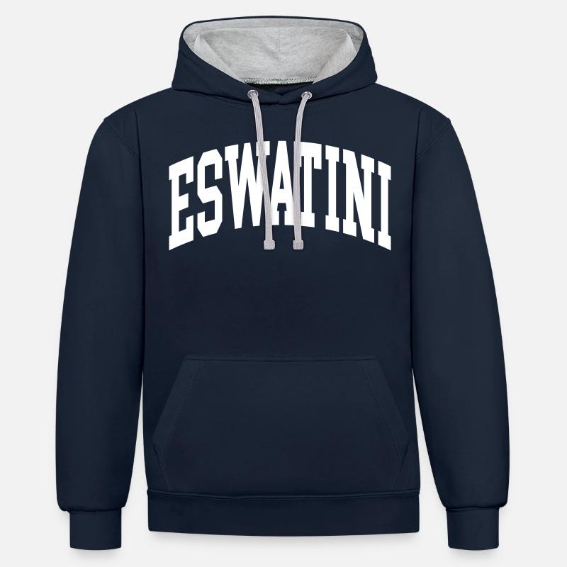 Eswatini - Sweat à capuche contrasté - bleu marine/gris chiné