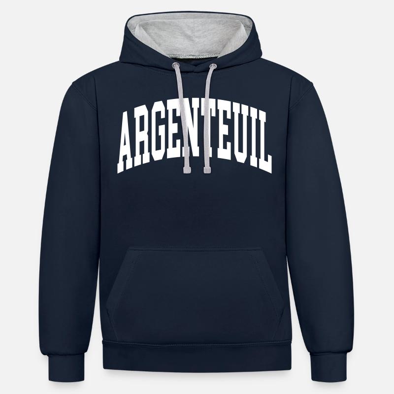 Argenteuil - Contrast hoodie - navy/heather grey