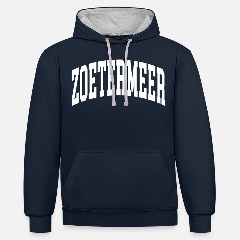 Zoetermeer - Sweat à capuche contrasté - bleu marine/gris chiné