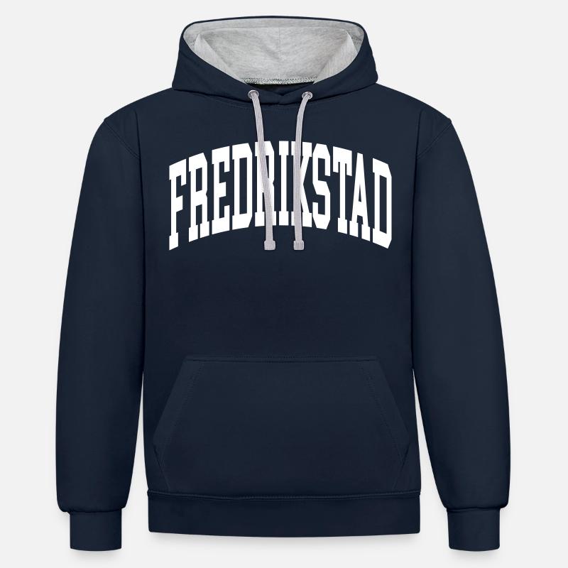 Fredrikstad - Sweat à capuche contrasté - bleu marine/gris chiné