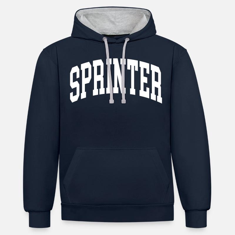 Sprinter - Sweat à capuche contrasté - bleu marine/gris chiné
