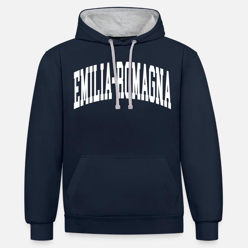 Emilia-Romagna - Kontrast-Hoodie - Navy/Grau meliert