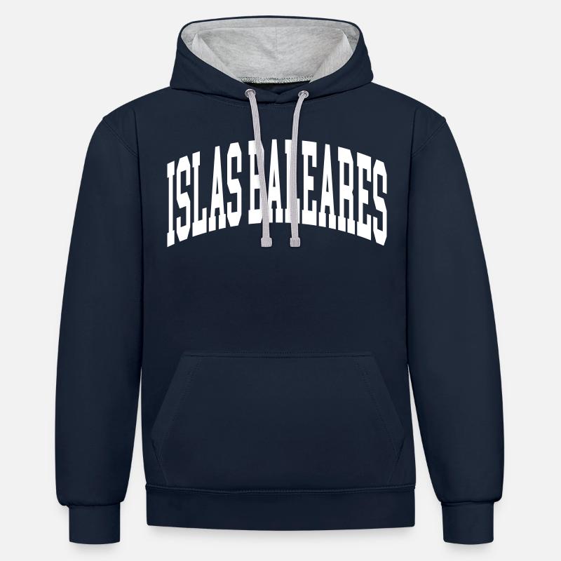 Islas Baleares - Sweat à capuche contrasté - bleu marine/gris chiné