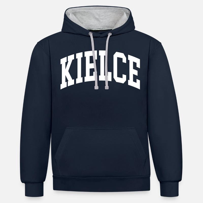 Kielce - Sweat à capuche contrasté - bleu marine/gris chiné