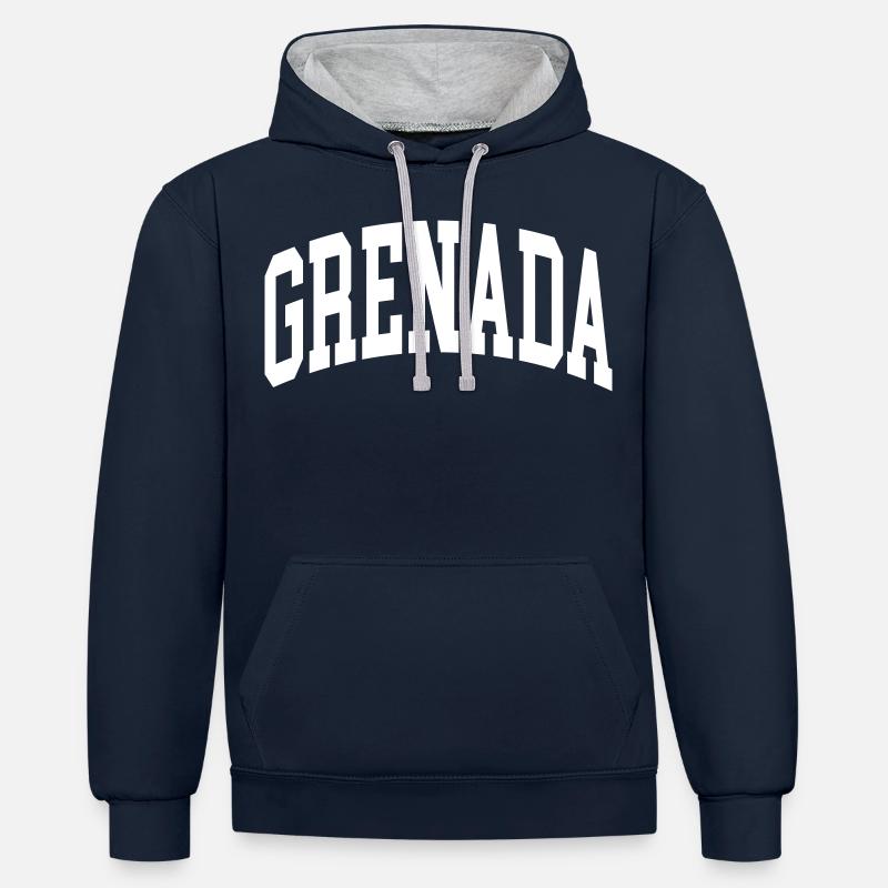Grenade - Sweat à capuche contrasté - bleu marine/gris chiné