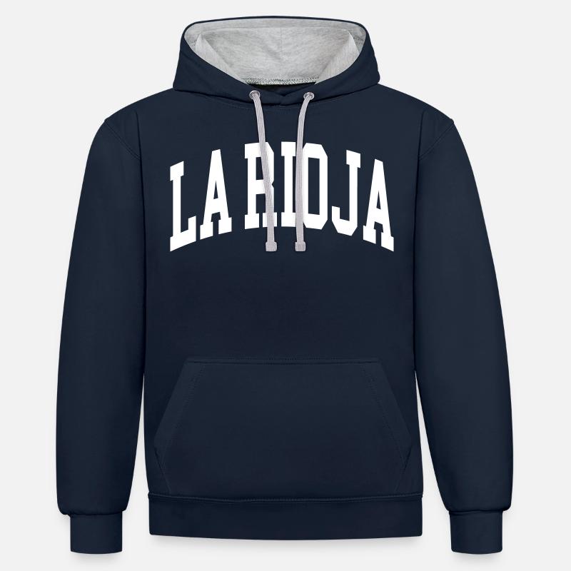 La Rioja - Sweat à capuche contrasté - bleu marine/gris chiné