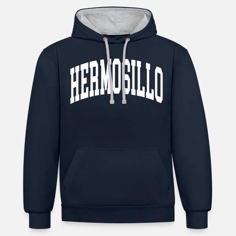 Hermosillo - Sweat à capuche contrasté - bleu marine/gris chiné
