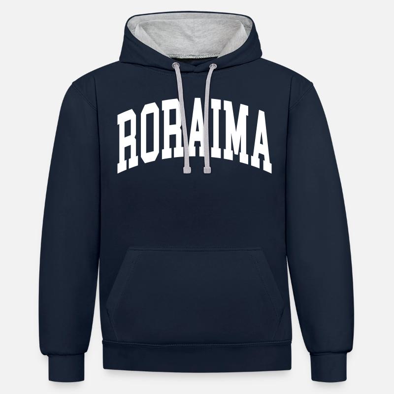 Roraima - Sweat à capuche contrasté - bleu marine/gris chiné