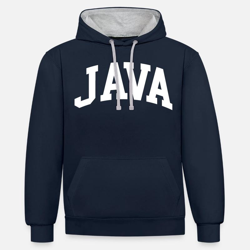 Java - Kontrast-Hoodie - Navy/Grau meliert
