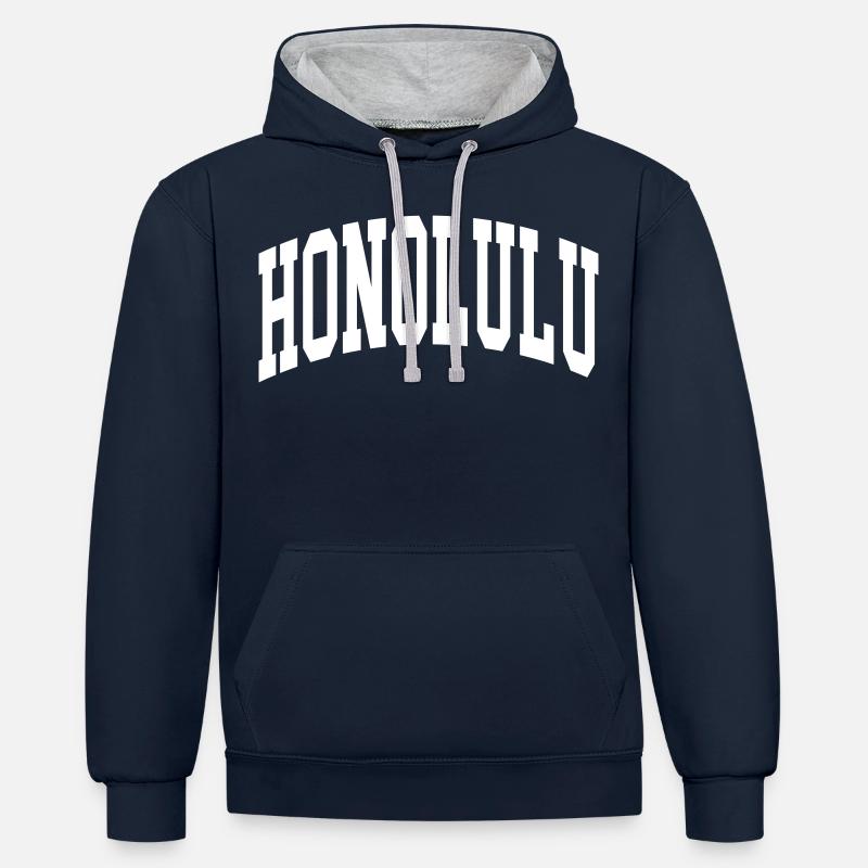 Honolulu - Sweat à capuche contrasté - bleu marine/gris chiné