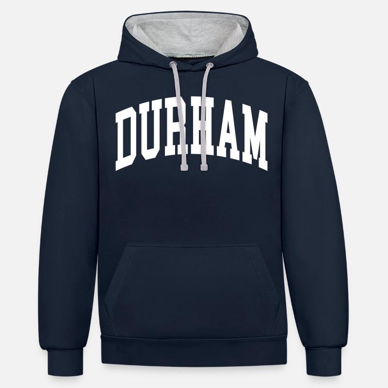 Durham - Sweat à capuche contrasté - bleu marine/gris chiné