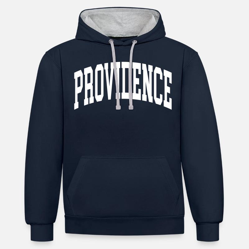Providence - Sweat à capuche contrasté - bleu marine/gris chiné