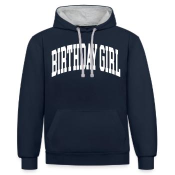 Birthday Girl - Contrast hoodie - navy/heather grey - Front - Nico (186cm)