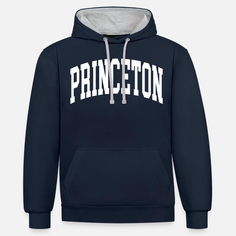 Princeton - Sweat à capuche contrasté - bleu marine/gris chiné