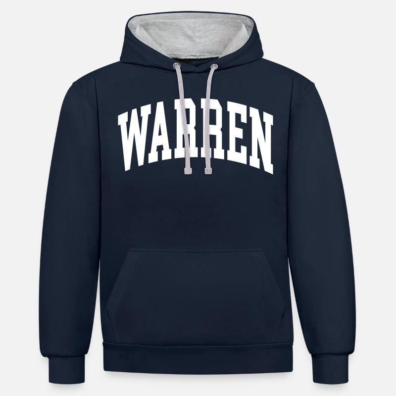 Garenne - Sweat à capuche contrasté - bleu marine/gris chiné