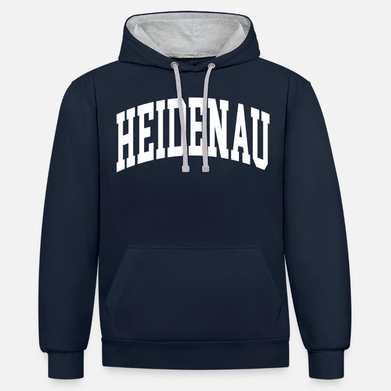 Heidenau - Sweat à capuche contrasté - bleu marine/gris chiné