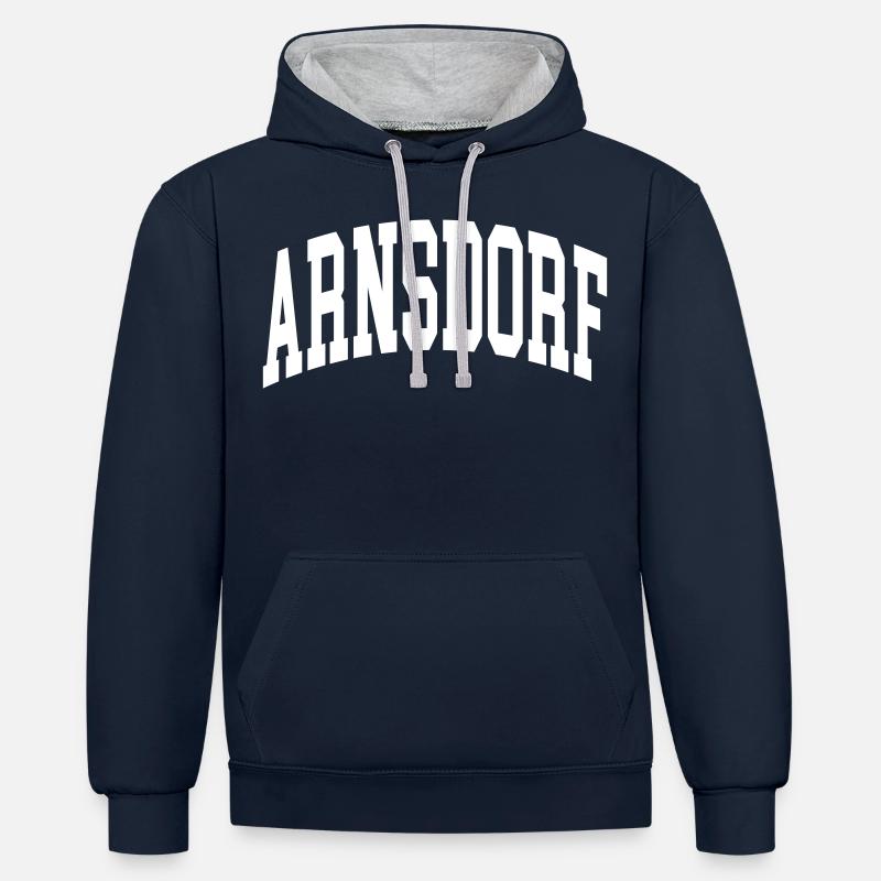 Canton d’Ansdorf - Sweat à capuche contrasté - bleu marine/gris chiné