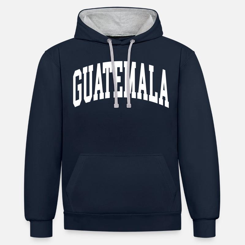Guatemala - Sweat à capuche contrasté - bleu marine/gris chiné