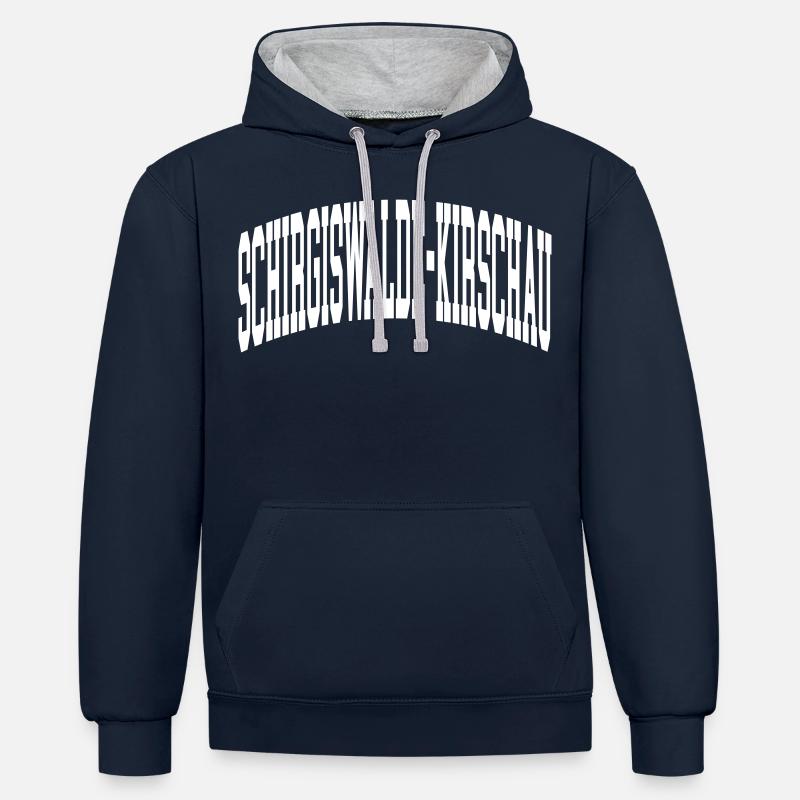 Schirgiswalde-Kirschau - Sweat à capuche contrasté - bleu marine/gris chiné