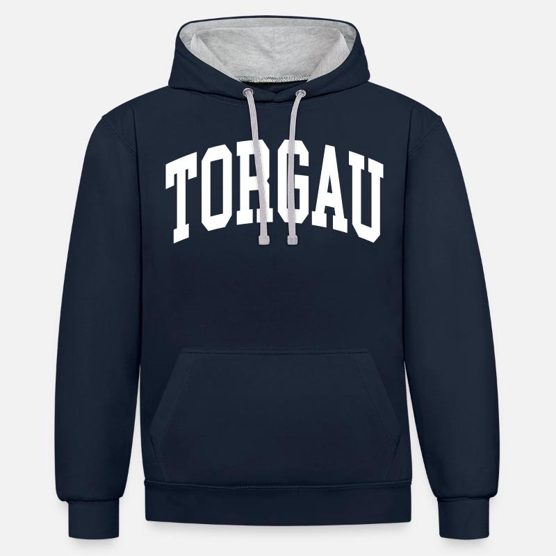 Torgau - Sweat à capuche contrasté - bleu marine/gris chiné