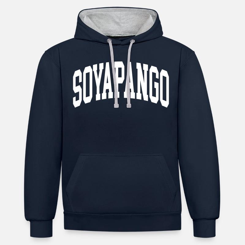 Soyapango - Sweat à capuche contrasté - bleu marine/gris chiné