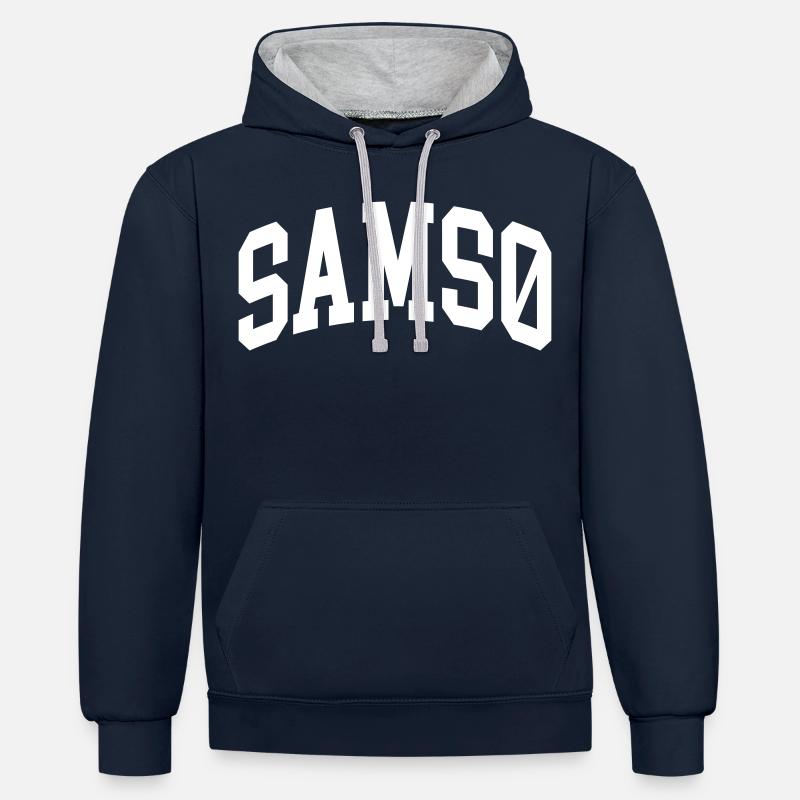 Samsø - Contrast hoodie - navy/heather grey
