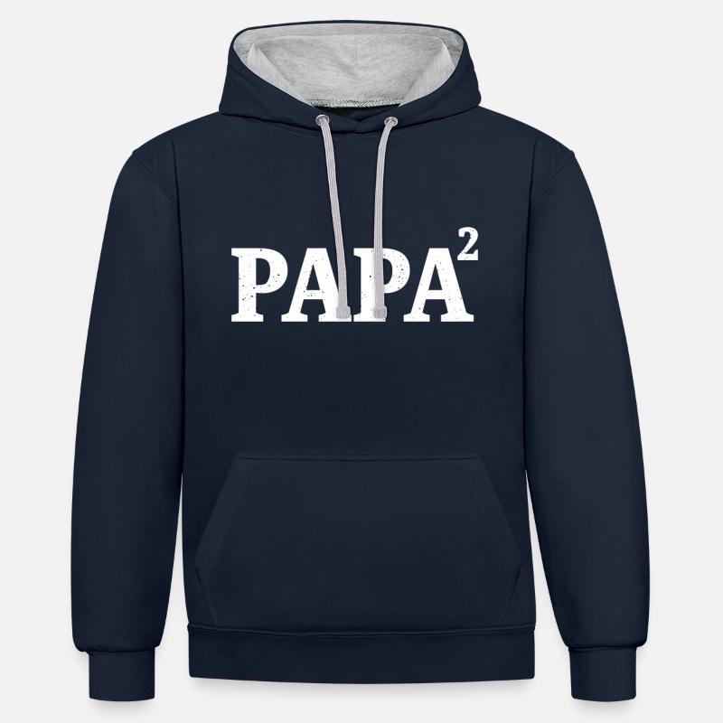 Padre figlio e figlia, padre e figlia - padre e figlio - Felpa con cappuccio in contrasto cromatico - navy/grigio melange